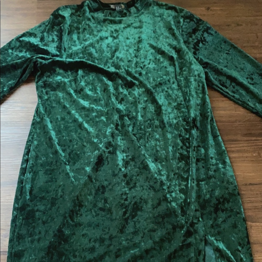 Green velvet dress